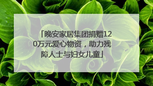 晚安家居集团捐赠120万元爱心物资，助力残障人士与妇女儿童