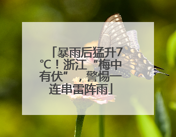 暴雨后猛升7℃！浙江“梅中有伏”，警惕一连串雷阵雨