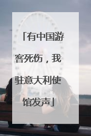 有中国游客死伤，我驻意大利使馆发声