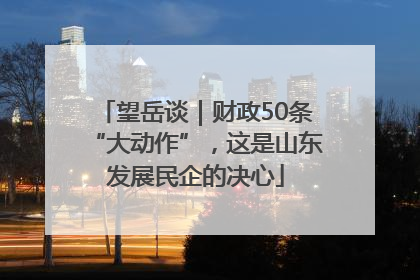 望岳谈｜财政50条“大动作”，这是山东发展民企的决心