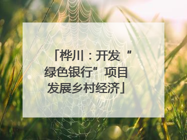 桦川：开发“绿色银行”项目发展乡村经济