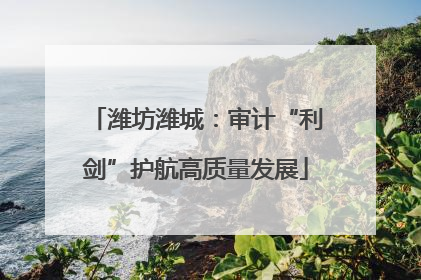 潍坊潍城：审计“利剑”护航高质量发展
