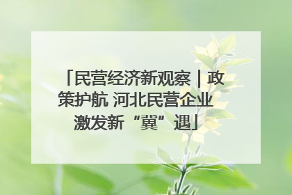 民营经济新观察｜政策护航 河北民营企业激发新“冀”遇