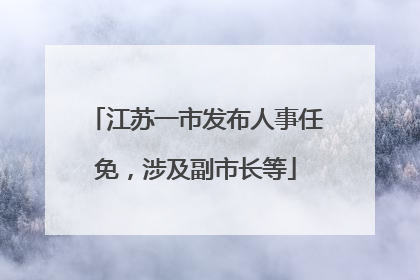江苏一市发布人事任免，涉及副市长等