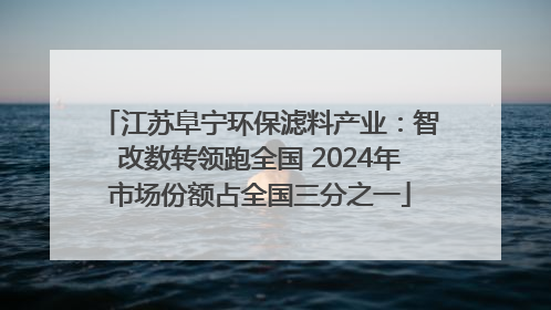 江苏阜宁环保滤料产业：智改数转领跑全国 2024年市场份额占全国三分之一