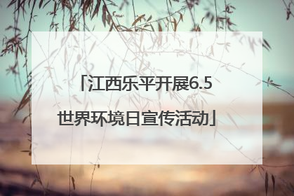 江西乐平开展6.5世界环境日宣传活动