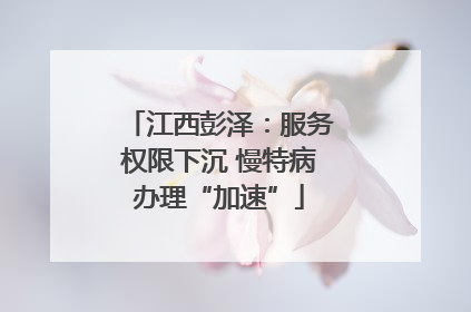 江西彭泽：服务权限下沉 慢特病办理“加速”