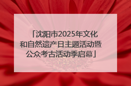 沈阳市2025年文化和自然遗产日主题活动暨公众考古活动季启幕