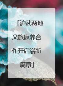 沪武两地文旅康养合作开启崭新篇章