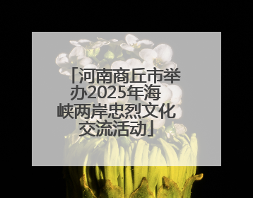 河南商丘市举办2025年海峡两岸忠烈文化交流活动