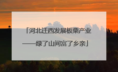 河北迁西发展板栗产业——绿了山间富了乡亲