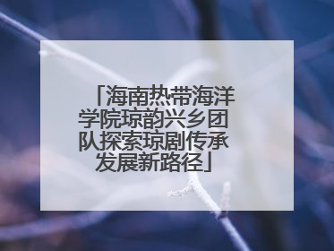 海南热带海洋学院琼韵兴乡团队探索琼剧传承发展新路径