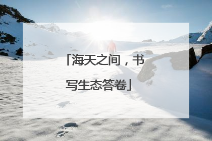 海天之间，书写生态答卷