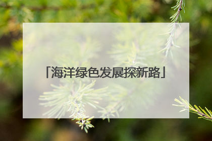 海洋绿色发展探新路
