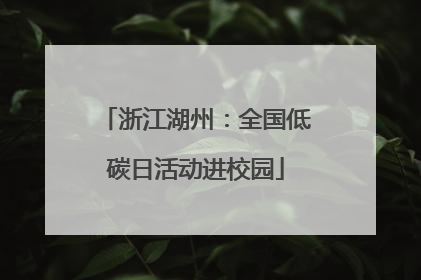 浙江湖州：全国低碳日活动进校园
