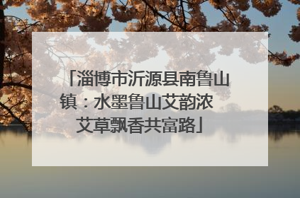 淄博市沂源县南鲁山镇：水墨鲁山艾韵浓 艾草飘香共富路