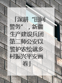 深耕“田间警务”，新疆生产建设兵团第二师公安以警护农绘就乡村振兴平安画卷