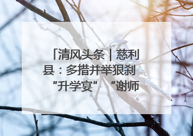 清风头条｜慈利县：多措并举狠刹“升学宴”“谢师宴”歪风