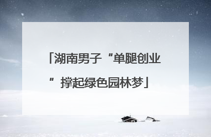 湖南男子“单腿创业”撑起绿色园林梦