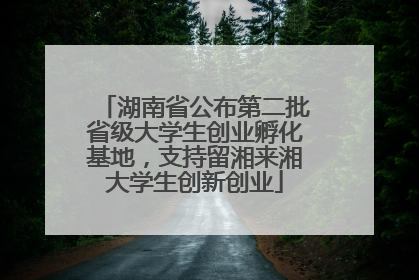 湖南省公布第二批省级大学生创业孵化基地，支持留湘来湘大学生创新创业