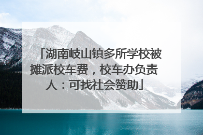 湖南岐山镇多所学校被摊派校车费，校车办负责人：可找社会赞助