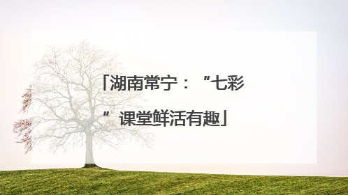 湖南常宁：“七彩”课堂鲜活有趣