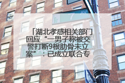 湖北孝感相关部门回应“一男子称被交警打断9根肋骨未立案”：已成立联合专班开展工作