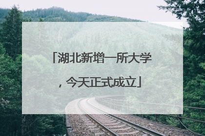 湖北新增一所大学，今天正式成立