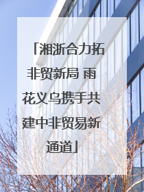 湘浙合力拓非贸新局 雨花义乌携手共建中非贸易新通道