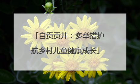 自贡贡井：多举措护航乡村儿童健康成长