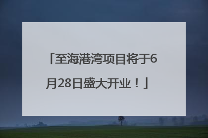 至海港湾项目将于6月28日盛大开业！