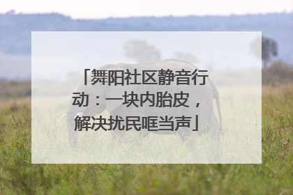 舞阳社区静音行动：一块内胎皮，解决扰民哐当声