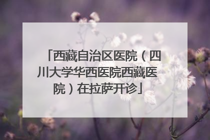西藏自治区医院（四川大学华西医院西藏医院）在拉萨开诊