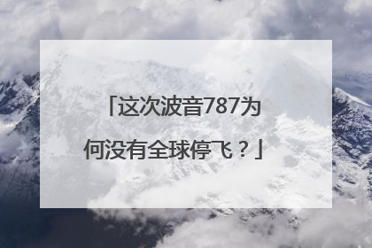 这次波音787为何没有全球停飞？