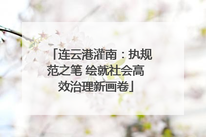连云港灌南：执规范之笔 绘就社会高效治理新画卷