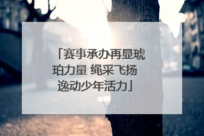 赛事承办再显琥珀力量 绳采飞扬逸动少年活力