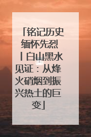 铭记历史 缅怀先烈丨白山黑水见证：从烽火硝烟到振兴热土的巨变