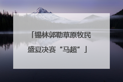 锡林郭勒草原牧民盛夏决赛“马超”