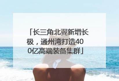 长三角北翼新增长极，通州湾打造400亿高端装备集群