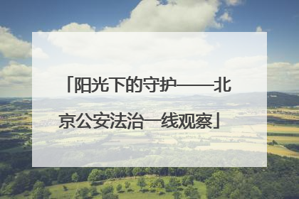 阳光下的守护——北京公安法治一线观察