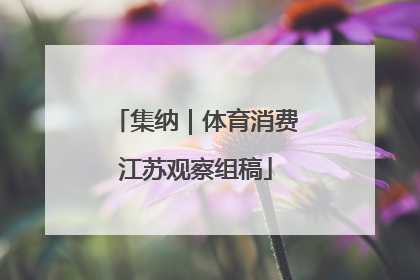 集纳｜体育消费江苏观察组稿