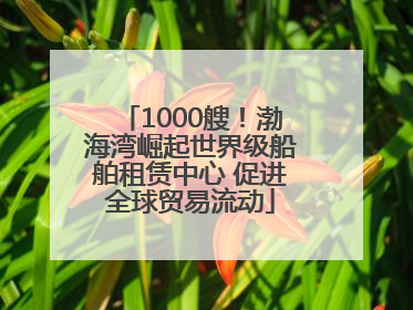 1000艘！渤海湾崛起世界级船舶租赁中心 促进全球贸易流动