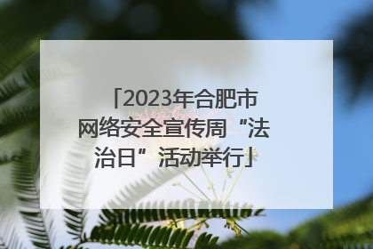 2023年合肥市网络安全宣传周“法治日”活动举行