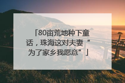 80亩荒地种下童话，珠海这对夫妻“为了家乡我愿意”