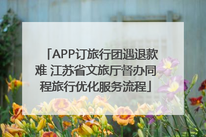 APP订旅行团遇退款难 江苏省文旅厅督办同程旅行优化服务流程